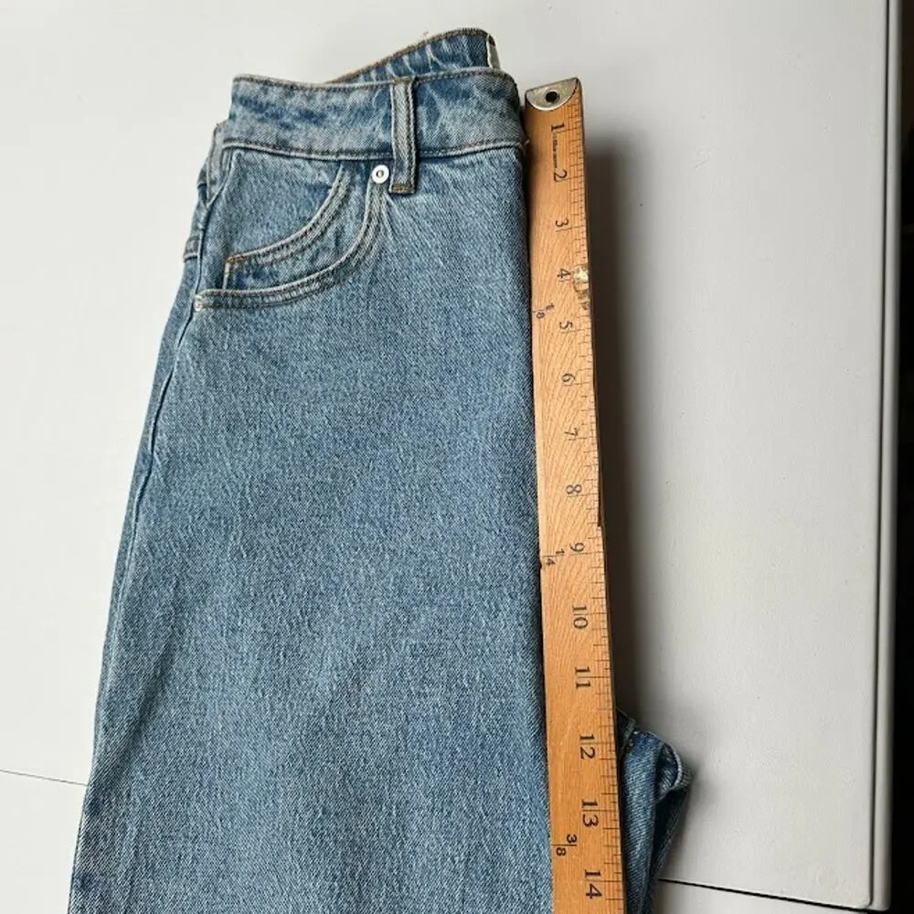 Rollas Jeans Womens 28 Blue Dusters High Rise Slim Straight Stretch Pockets